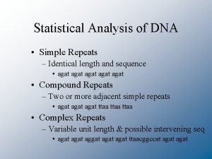 Statistical Analysis of DNA Simple Repeats Identical length