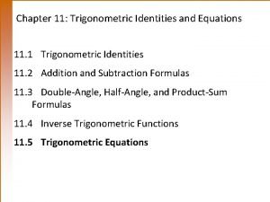 Trig equations