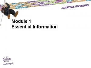 Scouts module 1