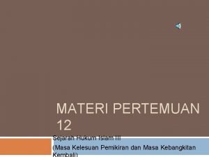 Masa kelesuan pemikiran hukum islam