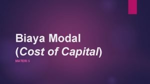 Marginal cost of capital adalah