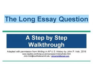 Apush thesis formula