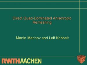 Direct QuadDominated Anisotropic Remeshing Martin Marinov and Leif