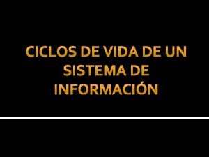 Cualquier sistema de informacin va pasando por una