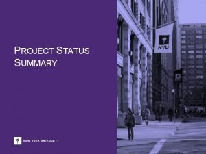 Project status summary
