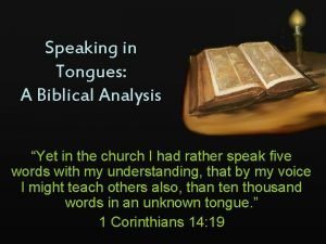 Speaking in tongues in the bible