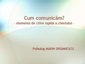 Cum comunicm elemente de citire rapida a clientului