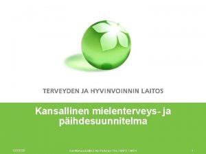 Mielenterveys ja päihdesuunnitelma