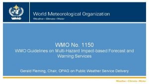 Wmo 1150 Wmo 1150