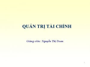 QUN TR TI CHNH Ging vin Nguyn Th