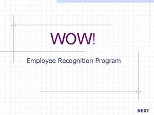 Employee recognition proposal