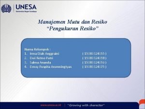 Manfaat pengukuran risiko Manfaat pengukuran risiko