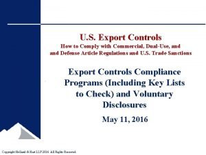 U S Export Controls How to Comply with