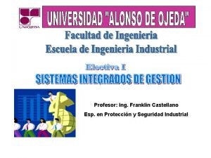 Profesor Ing Franklin Castellano Esp en Proteccin y