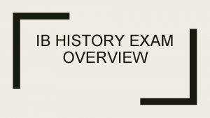 Ib history exam