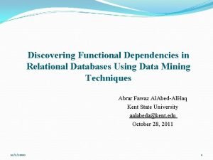 Discovering Functional Dependencies in Relational Databases Using Data