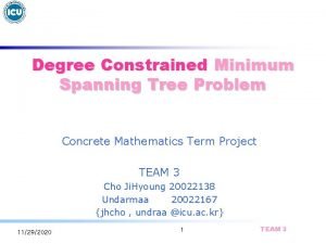 Degree constrained spanning tree