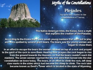 Myths of the Constellations Pleiades An open star