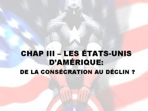 CHAP III LES TATSUNIS DAMRIQUE DE LA CONSCRATION