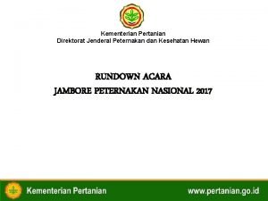 Kementerian Pertanian Direktorat Jenderal Peternakan dan Kesehatan Hewan