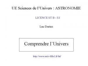 Licence astronomie Licence astronomie
