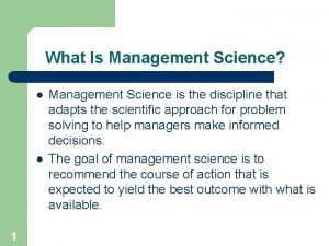 Management science process