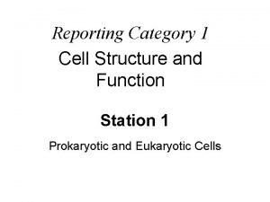 Reporting Category 1 Cell Structure and Function Station