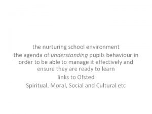 Supplementary nurturing Supplementary nurturing