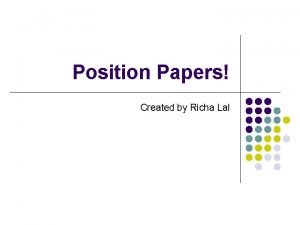 Position paper structure