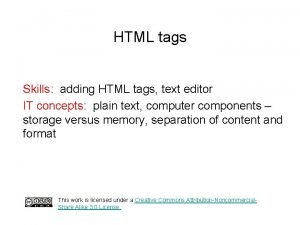 HTML tags Skills adding HTML tags text editor