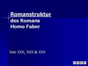Romanstruktur des Romans Homo Faber Von XXX XXX