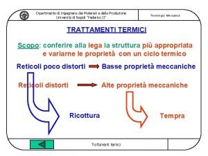 Dipartimento di Ingegneria dei Materiali e della Produzione