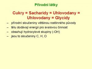 Uhlovodany