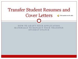 Resume for transfer student