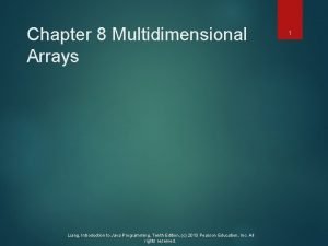 Chapter 8 Multidimensional Arrays Liang Introduction to Java