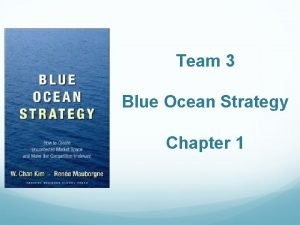 Team 3 Blue Ocean Strategy Chapter 1 Introduction