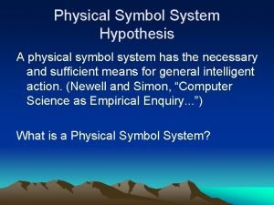 Symbol hypothesis Symbol hypothesis
