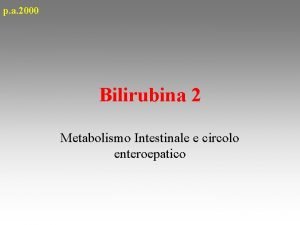 p a 2000 Bilirubina 2 Metabolismo Intestinale e