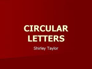 Circular letter example