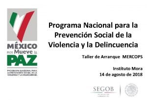 Programa Nacional para la Prevencin Social de la