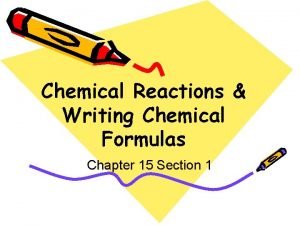 Chemical Reactions Writing Chemical Formulas Chapter 15 Section