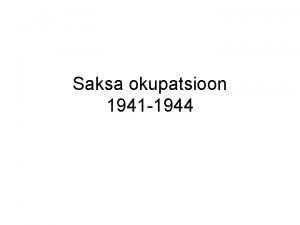 Saksa okupatsioon 1941 1944 23 august 1939 MRP