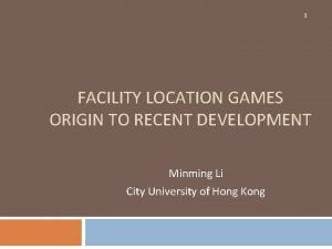 Facility location game