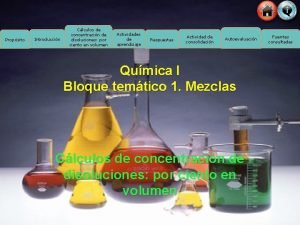 Propsito Introduccin Clculos de concentracin de disoluciones por