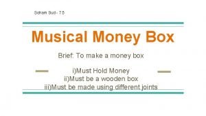 Musical money box