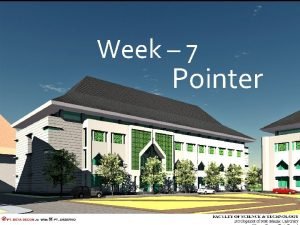 Week 7 Pointer Tujuan Pembelajaran Mahasiswa memahami tentang