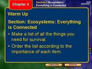Section 1: ecosystems: everything is connected