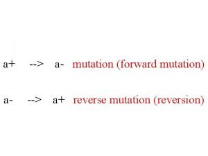 Reverse mutations