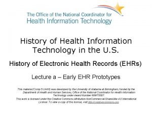 History of Health Information Technology in the U