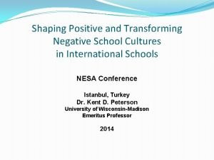Positive and negative school culture